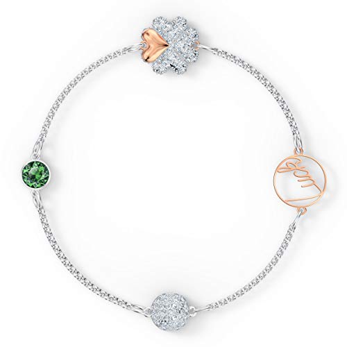Swarovski Strand Remix Collection Clover, verde, combinación de acabados metálicos Swarovski Strand Remix Collection Clover, verde, combinación de acabados metálicos