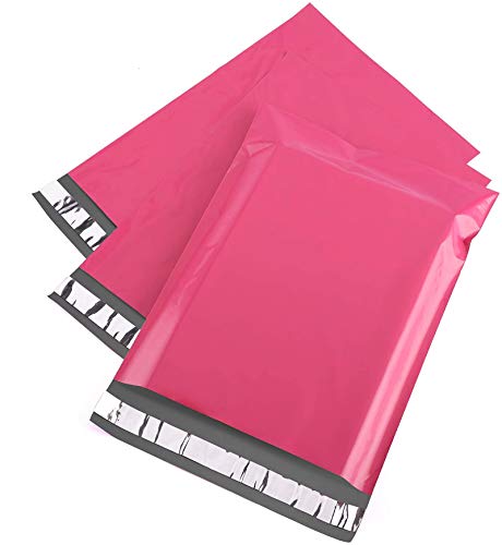 Switory 200pc 25,5cmx33,1cm Bolsas de correo polivinílicas, sobres de envío Sobres de correo Bolsas postales para publicar empaques - rosado