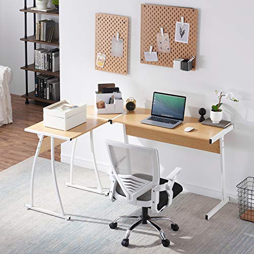 Symylife Escritorio para computadora Escritorio de Oficina Escritorio de Esquina en Forma de L Escritorio Grande para Juegos de computadora Escritorio para Juegos de PC Mesa de Oficina, Roble Symylife Escritorio para computadora Escritorio de Oficina Escritorio de Esquina en Forma de L Escritorio Grande para Juegos de computadora Escritorio para Juegos de PC Mesa de Oficina, Roble