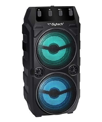 Sytech - SY-XTR11BT - Altavoz portátil e inalámbrico con batería Recargable de Litio. Tecnología Bluetooth. Altavoces de 2 vías de 3”. Potencia 80W. Efecto Luces RGB. Función TWS. Batería de 1800 mAh Sytech - SY-XTR11BT - Altavoz portátil e inalámbrico con batería Recargable de Litio. Tecnología Bluetooth. Altavoces de 2 vías de 3”. Potencia 80W. Efecto Luces RGB. Función TWS. Batería de 1800 mAh