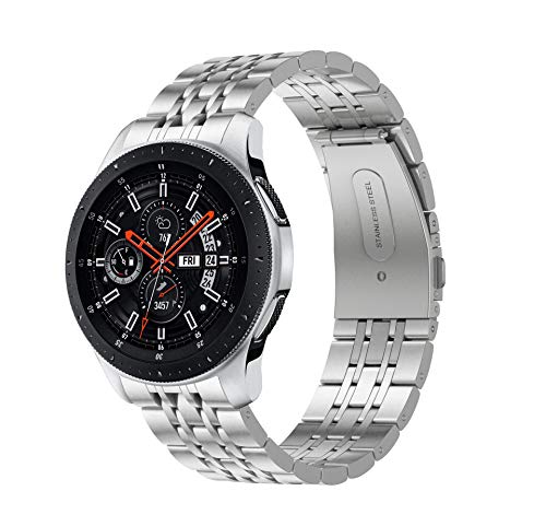 Syxinn Compatible con Correa de Reloj Gear S3 Frontier/Classic/Galaxy Watch 46mm Banda Pulseras de Repuesto, 22mm Acero Inoxidable Metal Pulsera para Gear S3/Galaxy Watch 46mm (Plata 1)