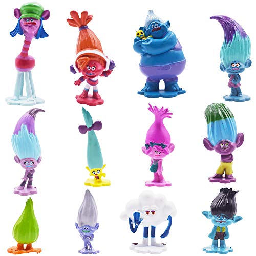 SZWL 12pcs Trolls Doll Cake Toppers, Mini Trolls Figuras de acción Cumpleaños Cake Topper, Troll Cake Decoración para niños Cumpleaños Baby Shower Troll Theme Party Supplies SZWL 12pcs Trolls Doll Cake Toppers, Mini Trolls Figuras de acción Cumpleaños Cake Topper, Troll Cake Decoración para niños Cumpleaños Baby Shower Troll Theme Party Supplies