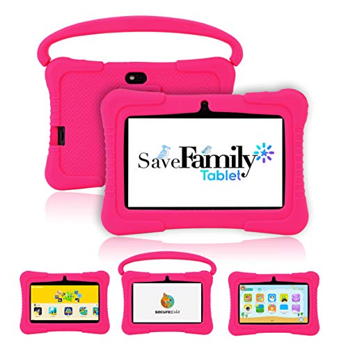 Tablet SaveFamily para niños pedagógica con navegador Infantil, Doble Control Parental, Evita Contenido inapropiado, Anti-Bullying, +de100 Juegos. Módulo Montessori, Funda de Silicona. Marca española