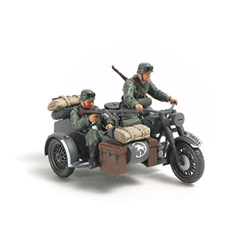 Tamiya 300032578 - estatuilla alemán Motociclistas (II Guerra Mundial) con Sidecar, Escala 1:48