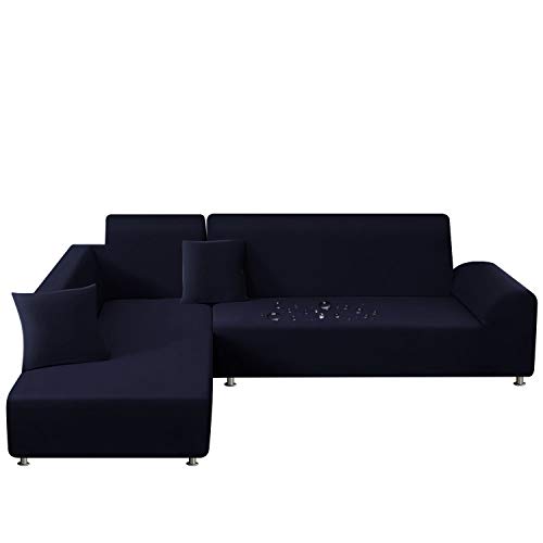 TAOCOCO Funda de sofá a Prueba de Agua Salpicaduras para Funda en Forma de L con 2 Fundas de Almohada (3 plazas + 3 plazas, Azul TAOCOCO Funda de sofá a Prueba de Agua Salpicaduras para Funda en Forma de L con 2 Fundas de Almohada (3 plazas + 3 plazas, Azul