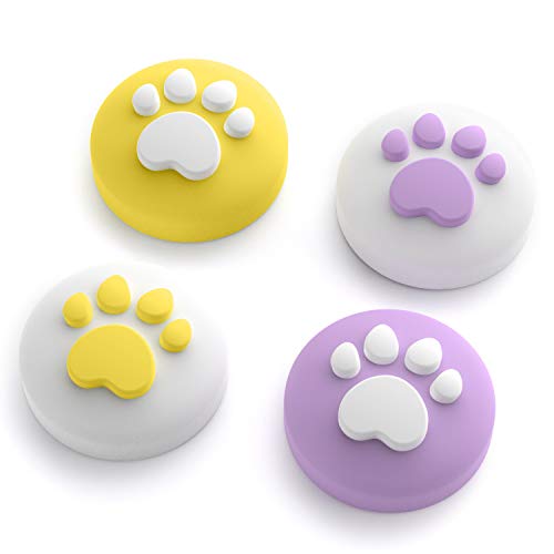 Tapas de Agarre para el Pulgar con Diseño de Garra de Gato, Tapa de Joystick Adecuada para Nintendo Switch & Lite, Cubierta de Silicona Suave para Controlador Joy-Con (Amarillo & Púrpura) Tapas de Agarre para el Pulgar con Diseño de Garra de Gato, Tapa de Joystick Adecuada para Nintendo Switch & Lite, Cubierta de Silicona Suave para Controlador Joy-Con (Amarillo & Púrpura)