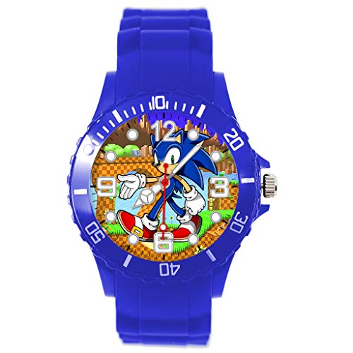 TAPORT® Reloj de cuarzo azul silicona para los fans de Sonic The Hedgehog E1