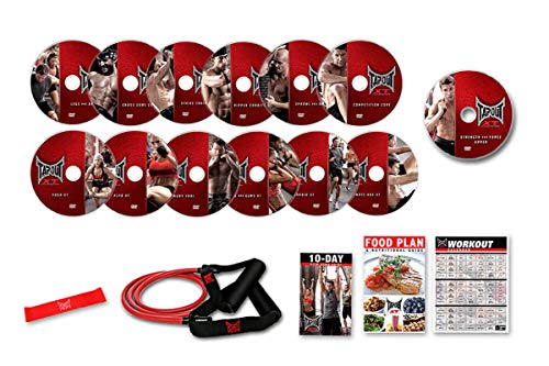 TAPOUT - Programa de entrenamiento completo - Pack de 12 DVDs inspirados en las artes marciales mixtas (MMA) - Producto original anunciado en TV. Idiomas: Español e Inglés. Manuales y Guias: solo Español