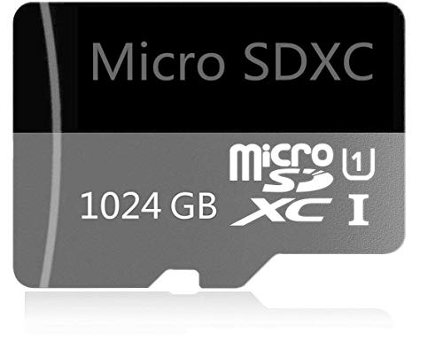 Tarjeta Micro SD de 1024 GB de alta velocidad clase 10 Micro SD SDXC con adaptador (1024 GB-A).