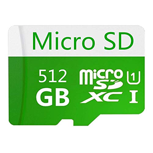 Tarjeta Micro SD de 512 GB de alta velocidad clase 10 Micro SD SDXC con adaptador (512 GB-c).