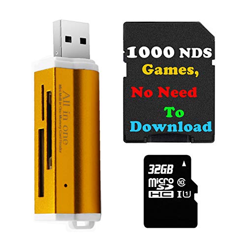 Tarjeta TF de 32GB con Juegos 1100 NDS y Lector USB para DS DSI 2DS 3DS Tarjeta TF de 32GB con Juegos 1100 NDS y Lector USB para DS DSI 2DS 3DS