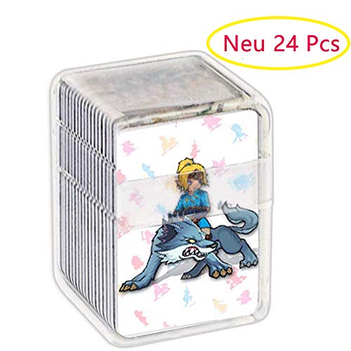 Tarjetas de juego NFC Tag para Zelda Breath of the Wild, 24 piezas Tarjetas de juego Nfc con estuche de cristal Compatible con Nintendo Switch / Wii U