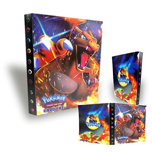 Tarjetero Pokémon, Álbum de Pokemon,Álbum de Cartas Coleccionables Pokémon, Álbum de Entrenador de Cartas Pokémon GX EX. El álbum Tiene 30 páginas y Puede Contener 240 Tarjetas. (Charizard)