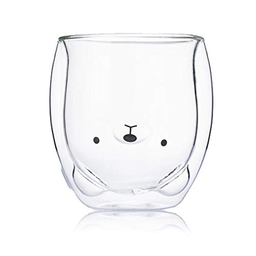 Taza linda Taza de café Taza de té Vasos Vasos con aislamiento de doble pared Taza de café Taza de leche, El mejor regalo para la oficina y cumpleaños personal (Oso) Taza linda Taza de café Taza de té Vasos Vasos con aislamiento de doble pared Taza de café Taza de leche, El mejor regalo para la oficina y cumpleaños personal (Oso)