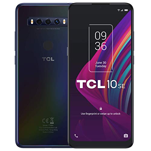 TCL 10 SE – Smartphone de 6.52” HD+, con NXTVISION, Dual SIM, Octacore, 4GB Ram, Memoria 128GB, Ampliable MicroSD, 3 Cámaras 48MP+5MP+2MP, Frontal 8MP, 4000 mAh de Batería, Polar Night