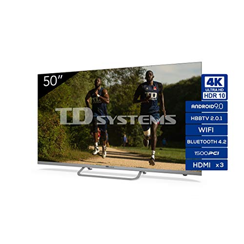 TD Systems K50Dlx11Us - Televisor Smart TV 50", 4K Android 9.0 y Hbbtv, 1500 Pci Hz Uhd Hdr, 3X Hdmi, 2X Usb. Dvb-T2/C/S2, Modo Hotel, Negro TD Systems K50Dlx11Us - Televisor Smart TV 50", 4K Android 9.0 y Hbbtv, 1500 Pci Hz Uhd Hdr, 3X Hdmi, 2X Usb. Dvb-T2/C/S2, Modo Hotel, Negro