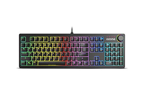 Teclado Gaming Ozone Strikeback - Teclado Mecanico - Switches Kail Red, Iluminacion LED RGB Spectra, Silencioso, Numerico, Layout Español