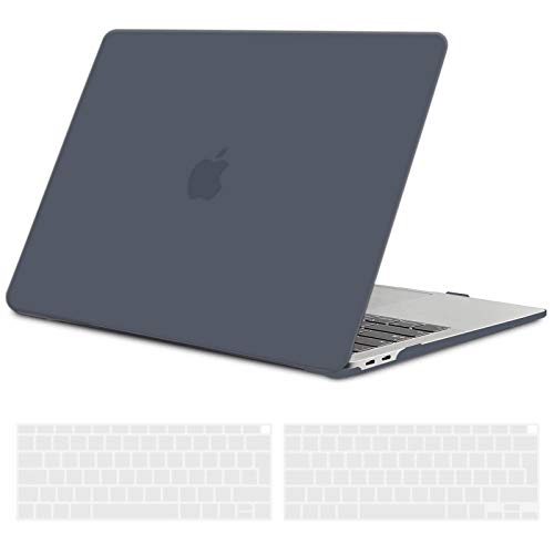 TECOOL Funda para 2020 2019 2018 MacBook Air 13 Pulgadas A2337 (M1) / A2179 / A1932, Cubierta de Plástico Dura Case Carcasa con Tapa del Teclado para Nuevo MacBook Air 13 con Touch ID - Negro Claro