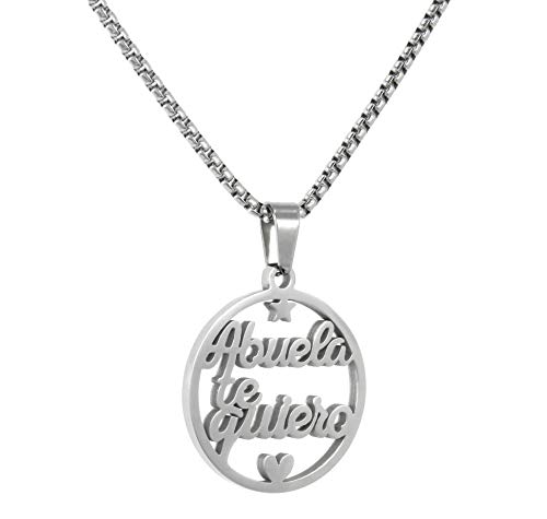TEMPUS FUGIT. Regalo para la Abuela. Collar/Gargantilla/Colgante de Acero Inoxidable antialérgico. Inalterable por el Uso. Incluye una Caja para Regalo TEMPUS FUGIT. Regalo para la Abuela. Collar/Gargantilla/Colgante de Acero Inoxidable antialérgico. Inalterable por el Uso. Incluye una Caja para Regalo