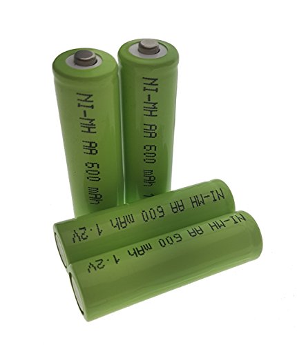 TG1000-AA Trango - Lote de 4 pilas recargables (Ni-MH, AA, 600 mAh, 1,2 V)