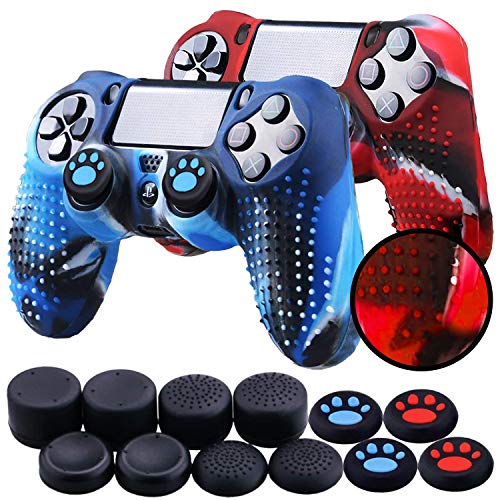 Th-some Fundas para Mando Sony PS4/ PS4 Pro/ PS4 Slim Dualshock 4, Silicona Camuflaje Carcasa Protectora Antideslizante para Play 4/ Playstation 4 (2 Pcs Camuflaje Rojo Azul) Th-some Fundas para Mando Sony PS4/ PS4 Pro/ PS4 Slim Dualshock 4, Silicona Camuflaje Carcasa Protectora Antideslizante para Play 4/ Playstation 4 (2 Pcs Camuflaje Rojo Azul)