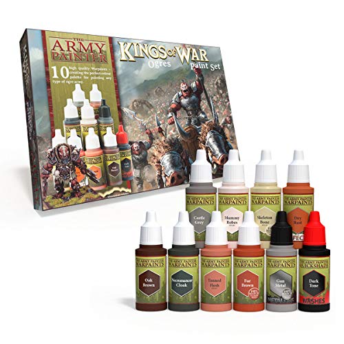 The Army Painter ? | Kings of War Kings of War Ogres Paint Set | 10 Colores Acrílicos para la Pintura de Huestes de Orcos y Sus Máquinas de Guerra| Pintura de Modelos en Miniatura Wargames The Army Painter ? | Kings of War Kings of War Ogres Paint Set | 10 Colores Acrílicos para la Pintura de Huestes de Orcos y Sus Máquinas de Guerra| Pintura de Modelos en Miniatura Wargames