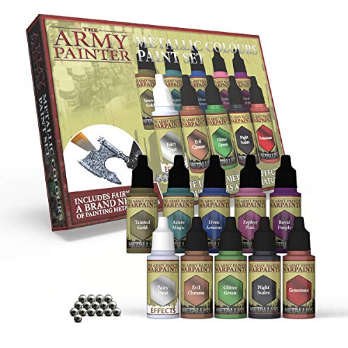 The Army Painter | Metallic Colours Paint Set | 10 Acrylic Paints for Collectors in Wargames Miniature Model Painting