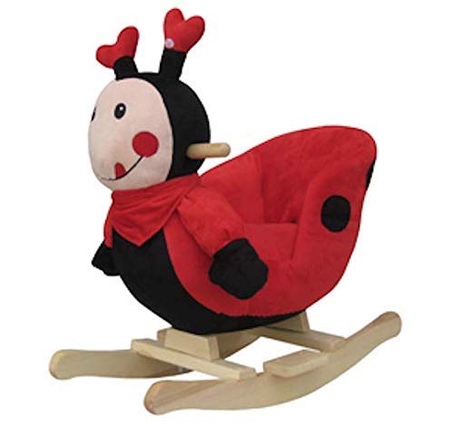 The Rocking Horse Co Nuevo Peluche Mariquita Mecedora Silla - Animal Balancín Bufanda & Antena Encendido Madera Rockers con Madera Manillas The Rocking Horse Co Nuevo Peluche Mariquita Mecedora Silla - Animal Balancín Bufanda & Antena Encendido Madera Rockers con Madera Manillas