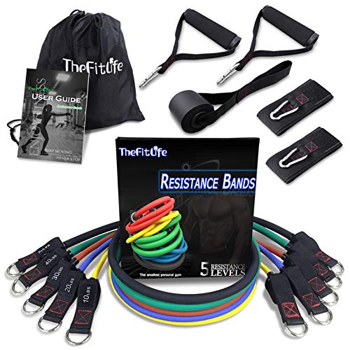 TheFitLife Bandas Elasticas Fitness Musculacion - Tubos de Entrenamiento para Deportes Interiores o Exteriores, Fitness,Fuerza y Velocidad, Gimnasio en casa o Yoga TheFitLife Bandas Elasticas Fitness Musculacion - Tubos de Entrenamiento para Deportes Interiores o Exteriores, Fitness,Fuerza y Velocidad, Gimnasio en casa o Yoga