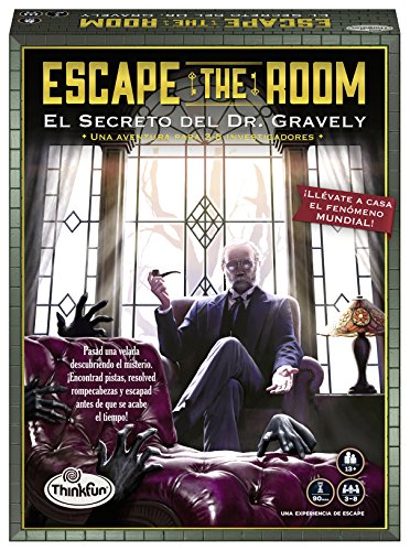 ThinkFun 76311, Escape The Room: Dr. Gravely, Juego de mesa, Versión en Español, 3-8 Jugadores, Edad Recomendada 13+