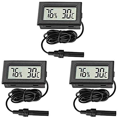 Thlevel 3 PCS 2-en-1 Termómetro higrómetro Digital LCD con Externo para incub medidor de Humedad Interior medidor de Humedad para el hogar Oficina Invernadero sótano Coche babyroom (Type B) Thlevel 3 PCS 2-en-1 Termómetro higrómetro Digital LCD con Externo para incub medidor de Humedad Interior medidor de Humedad para el hogar Oficina Invernadero sótano Coche babyroom (Type B)