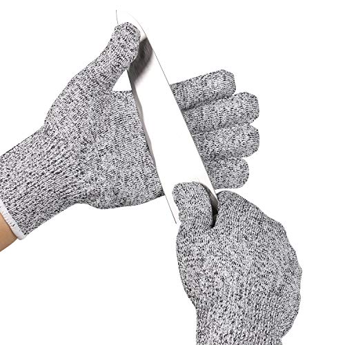 ThreeH Guantes resistentes a cortes Guantes de cocina de seguridad de nivel 5 para corte de carne, tallado de madera, despiece, tallado GL02 S