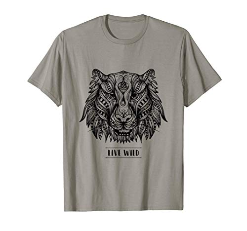 Tigre Mandala gato Diseño Vida Silvestre Meditación Camiseta