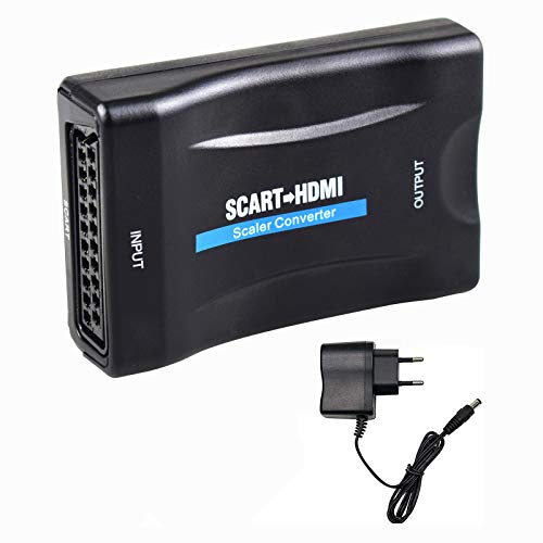 Tihokile Scart a HDMI 1080P Convertidor de Euroconector a HDMI Adaptador de Vídeo Escalador para Inteligente Teléfono PS3 PS4 Sky HDTV DVD BLU- Ray …