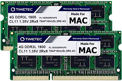 Timetec Hynix IC Apple 8GB Kit (2x4GB) DDR3 1600MHz PC3-12800 SODIMM Memory Upgrade For selected MacBook Pro/iMac/Mac mini/ Server Timetec Hynix IC Apple 8GB Kit (2x4GB) DDR3 1600MHz PC3-12800 SODIMM Memory Upgrade For selected MacBook Pro/iMac/Mac mini/ Server