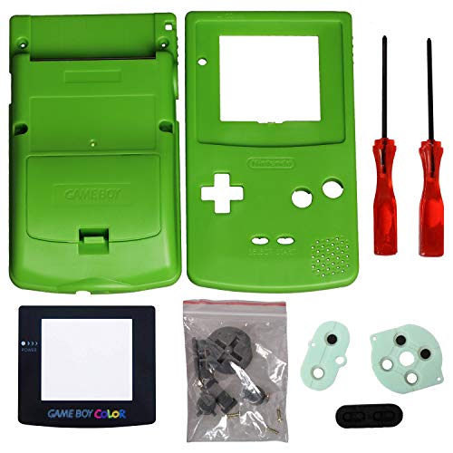 Timorn Completo Vivienda Shell Case Cover Reemplazo para GBC Gameboy Color (Verde)