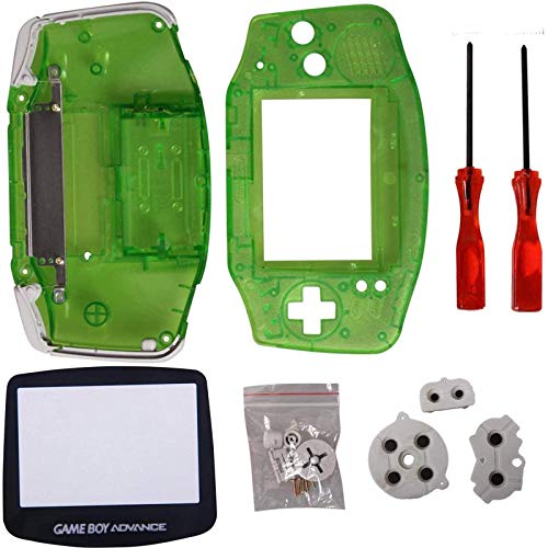 Timorn Reemplazo Completo de Piezas de Shell Pack para Game Boy Advance (Verde Transparente)