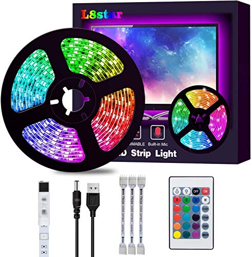 Tiras LED, L8star Tiras de Luces LED Smart 5050 Control APP,Luces Led Habitacion con Controlador Bluetooth Sincronizar, con Música Solicitar TV Dormitorio (2M) Tiras LED, L8star Tiras de Luces LED Smart 5050 Control APP,Luces Led Habitacion con Controlador Bluetooth Sincronizar, con Música Solicitar TV Dormitorio (2M)