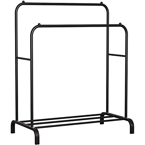 TLV PBD1-BLACK Perchero Burro Doble Rail Moderno Rígido Estante Ropa Zapatos Cajas Ropero, Negro TLV PBD1-BLACK Perchero Burro Doble Rail Moderno Rígido Estante Ropa Zapatos Cajas Ropero, Negro