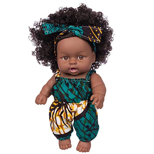tohole Afroamericana Muñecas Muñeca Negra Simulación Del Bebé Juguete Realista Muñecas Juguetes Africana para niños renacida del bebé Regalo de cumpleaños Baby Doll Realista de Muñeca Reborn Juegos