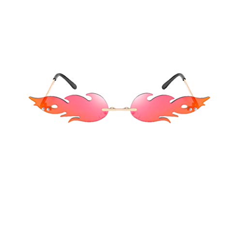 Tomaibaby Gafas de Sol de Llama de Moda para Mujeres Hombres Gafas con Forma de Fuego Gafas de Fiesta Rojo