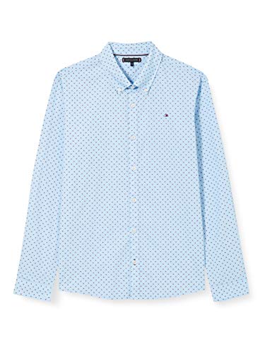 Tommy Hilfiger Mini Flag Shirt L/s Camisa, Azul Tranquilo, 5 para Niños