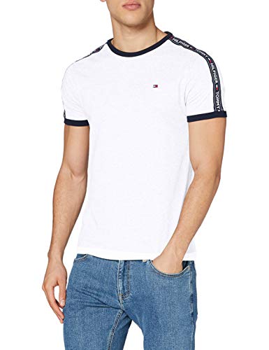 Tommy Hilfiger RN tee SS Camiseta, Blanco (White 100), Large para Hombre Tommy Hilfiger RN tee SS Camiseta, Blanco (White 100), Large para Hombre