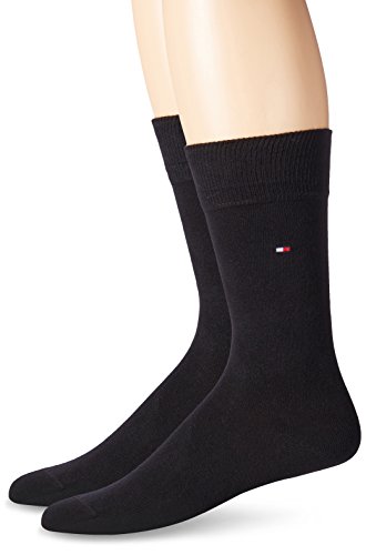 Tommy Hilfiger TH MEN SOCK CLASSIC 2P Calcetines Clasicas, Negro (Black), 43-46 (Pack de 2) para Hombre