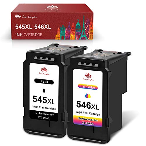 Toner Kingdom PG-545XL CL-546XL Reemplazo Remanufacturado para Canon 545 XL 546 XL Cartuchos de Tinta Compatibles para Canon Pixma MX495 iP2850 MG2450 MG2900 MG3050 Impresora (Negro y Tricolor)