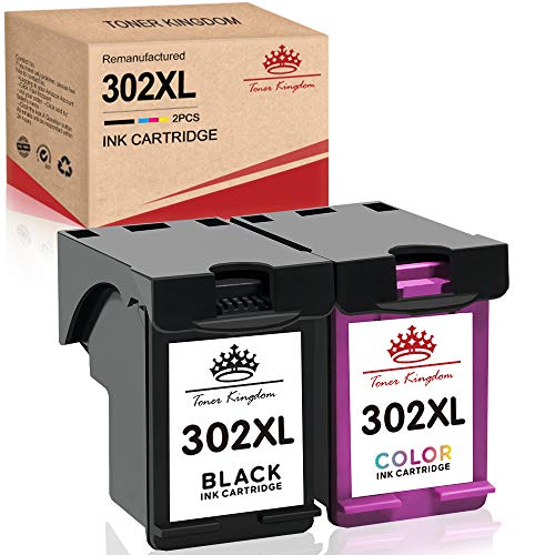 Toner Kingdom Remanufacturado para HP 302XL 302 Cartuchos de Tinta Reemplazo para HP DeskJet 1110 2130 3630 Envy 4520 4522 4523 4524 Officejet 3830 3831 4650 4652 4654 5220 5230 (1 Negro 1 Color)