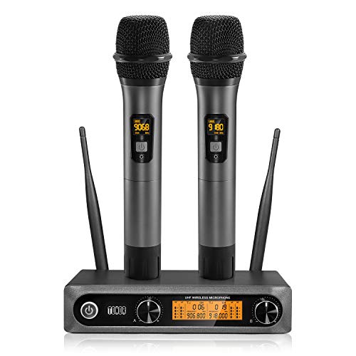 TONOR Micrófono Inalámbrico Dual Sistema de Micrófono Inalámbrico de Mano Profesional UHF, Set KTV Hogar para Karaoke, DJ, Fiesta TONOR Micrófono Inalámbrico Dual Sistema de Micrófono Inalámbrico de Mano Profesional UHF, Set KTV Hogar para Karaoke, DJ, Fiesta