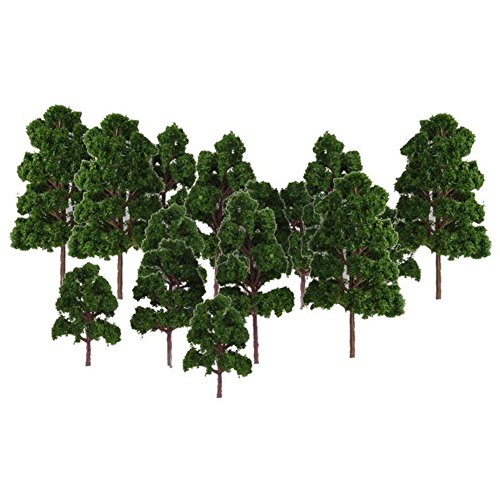 TOOGOO Lote 20 xArbol Modelo Escala Decoracion Tren N HO Electronico Jouef Verde