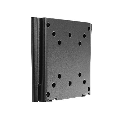 TooQ LP1023F-B - Soporte Fijo de Pared para Monitor/TV/LED/LCD de 10" a 23", hasta 30kg de Peso, Distancia a la Pared de 15 mm, Formato VESA hasta 100x100, Color Negro