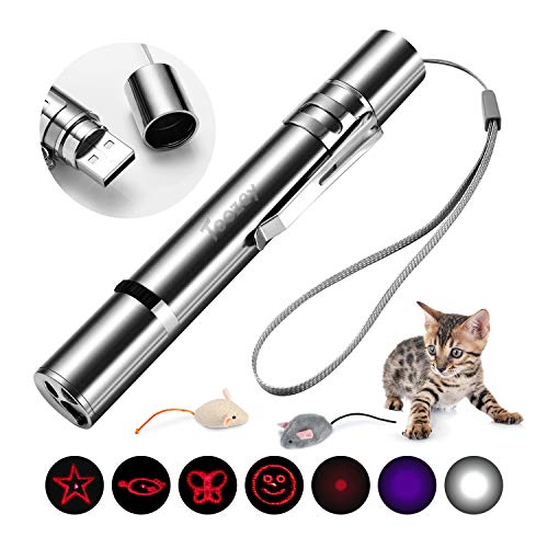 Toozey LED Pointer Cats Dog Toys Pet LED Light Pointer con USB Rechargeable Cat Toys Interactive Cats and Dog Toys